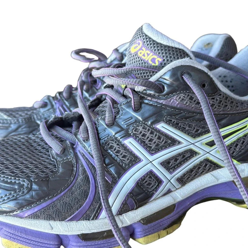 ASICS Gel Kayano Women's 9  Running Shoes Gray‎ Purple Yellow Stability Trainer